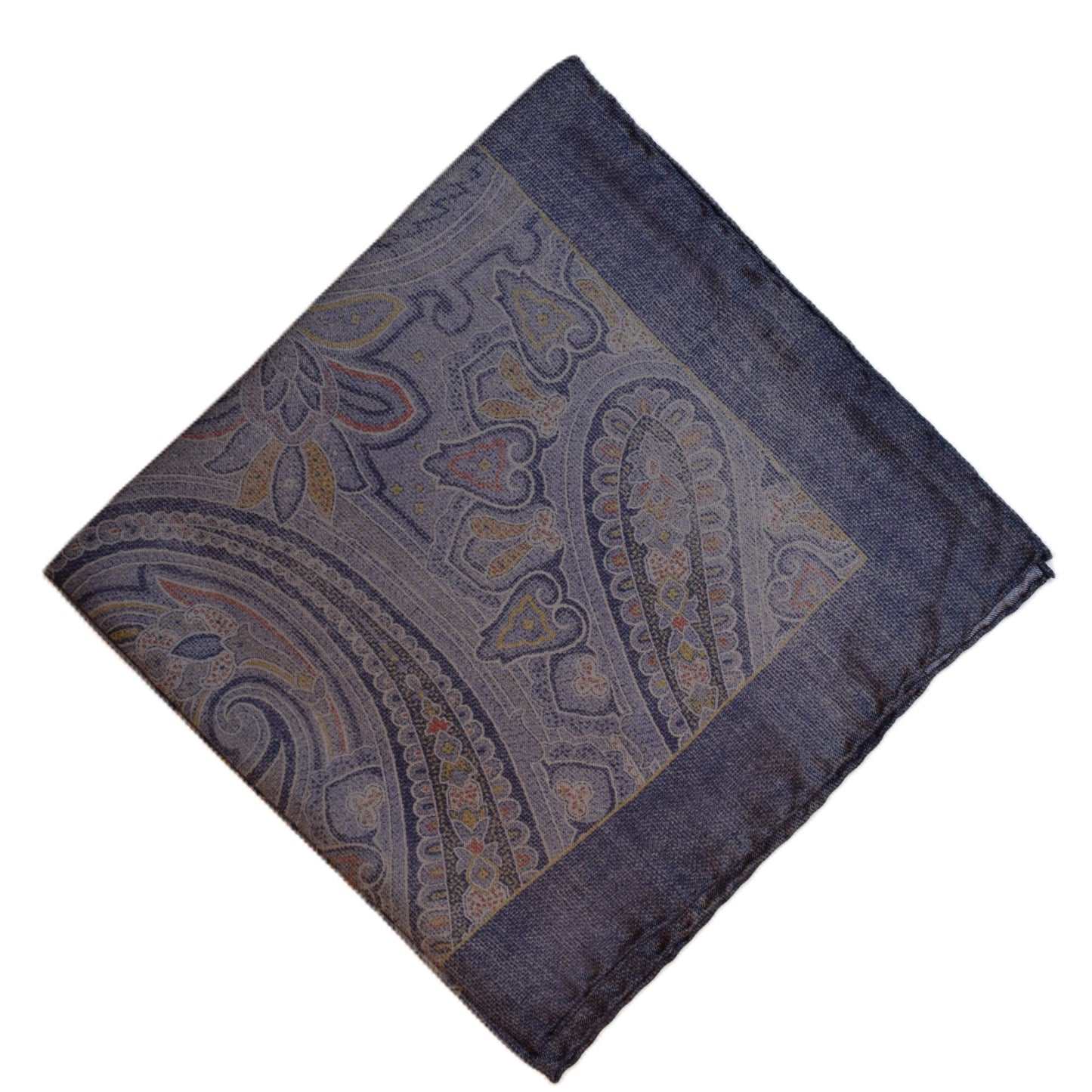 Bluish large paisley pocket square