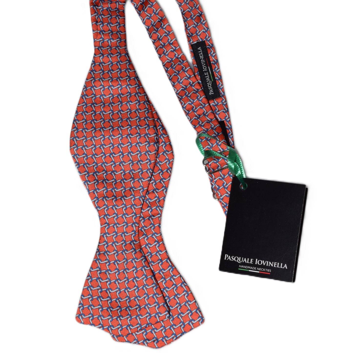 Red bowtie with light blue squares