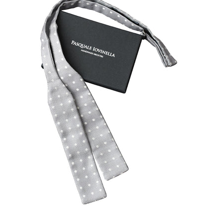Grey with white polka dots bowtie