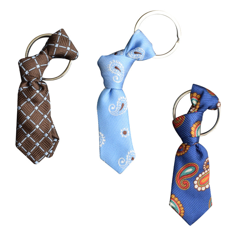 handmade mini necktie key chain set of 3
