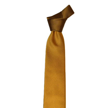 2 in 1 Gold necktie with medium brown knot