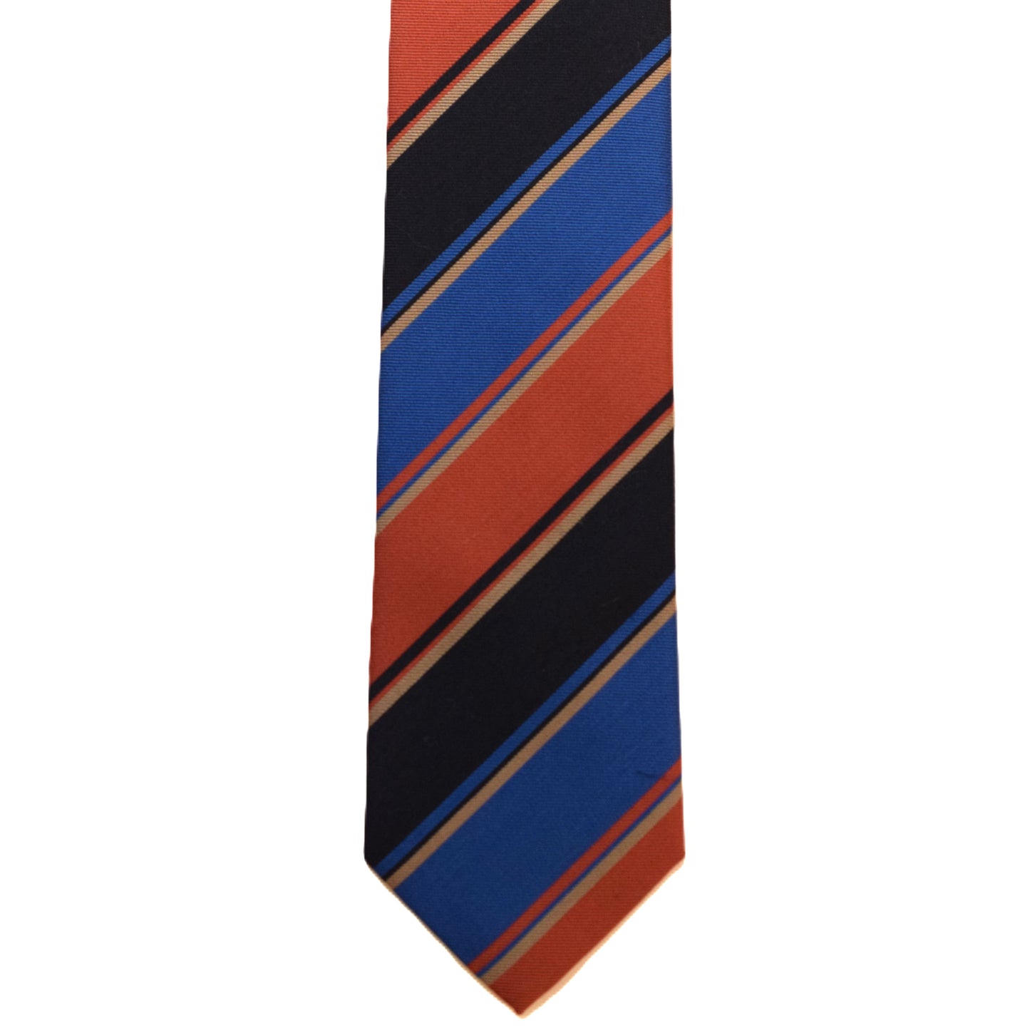 Black Blue Orange wide stripes necktie (narrow)