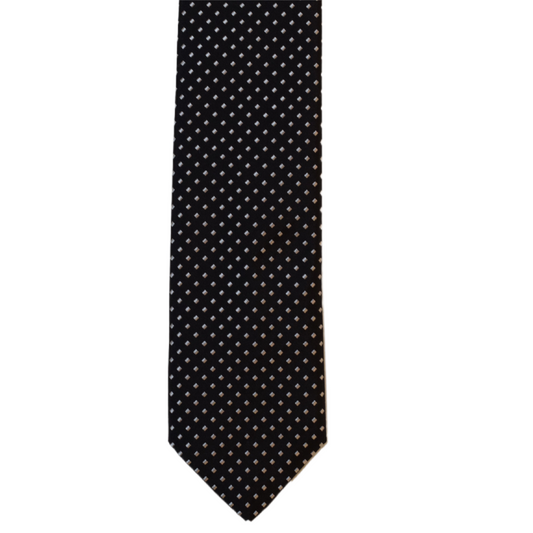Black necktie with white diamond