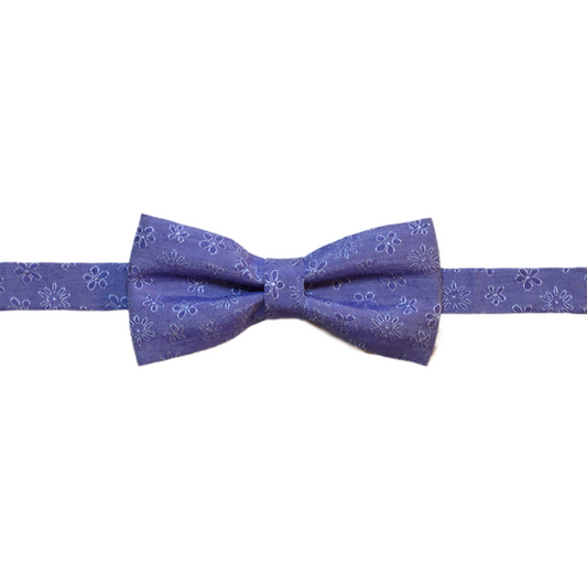Blue necktie with blue lined flowers
