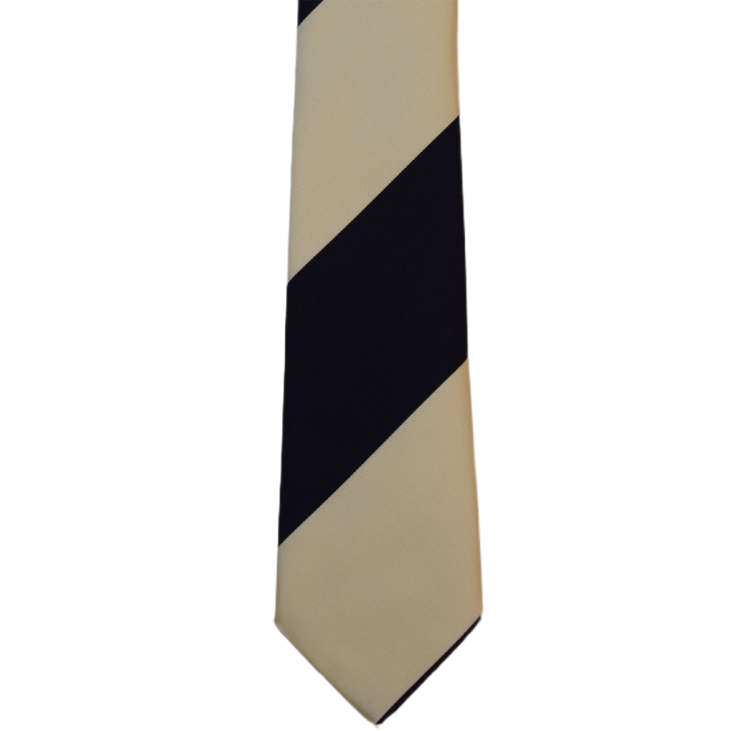 Blue and cream wide stripes necktie