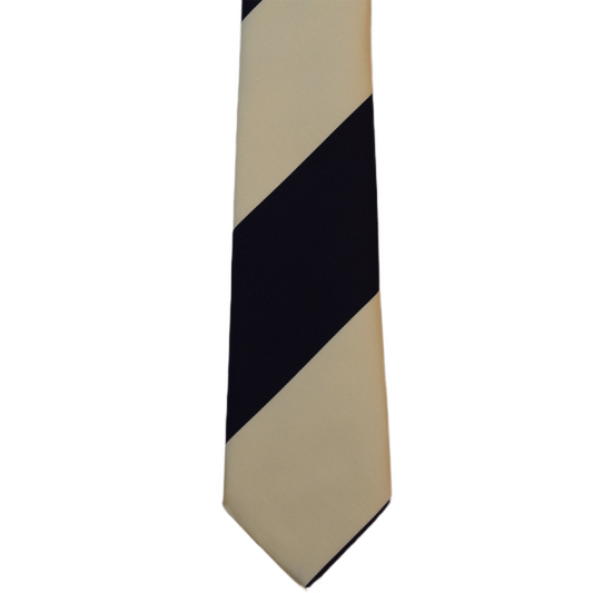 Blue and cream wide stripes necktie