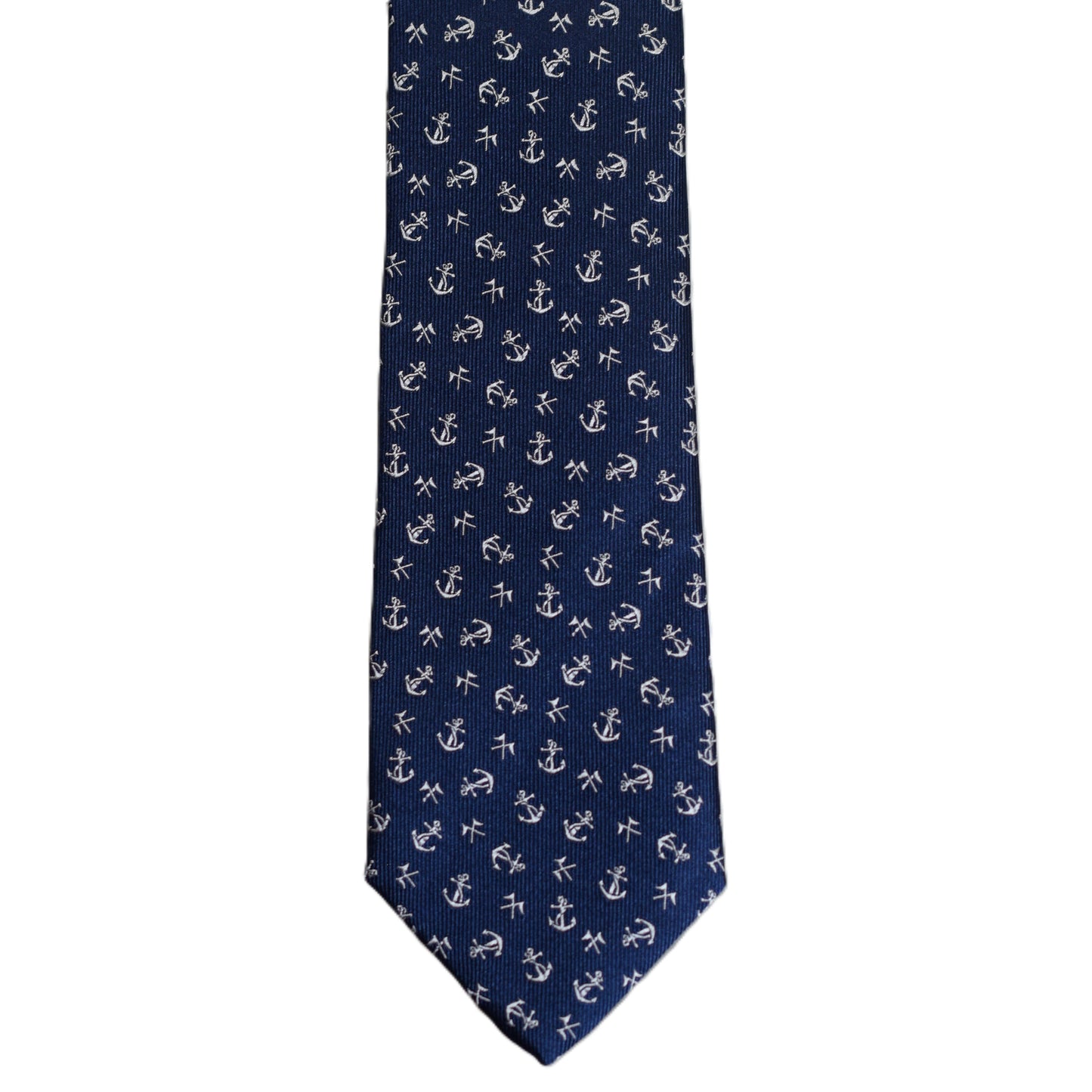 Blue necktie tan anchors