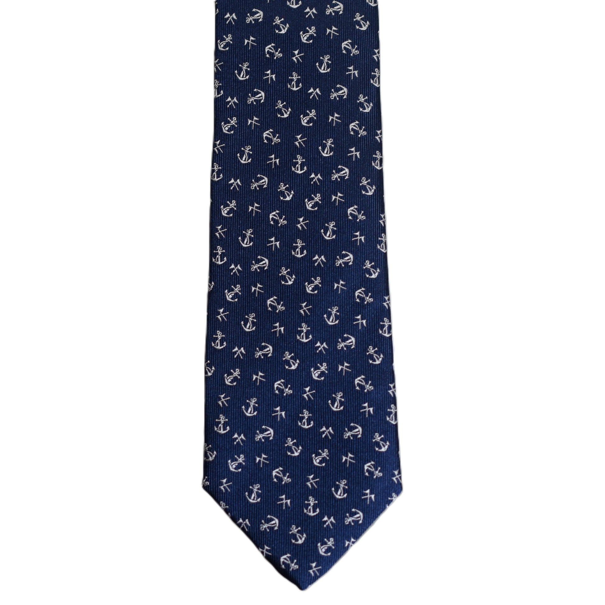 Blue necktie tan anchors