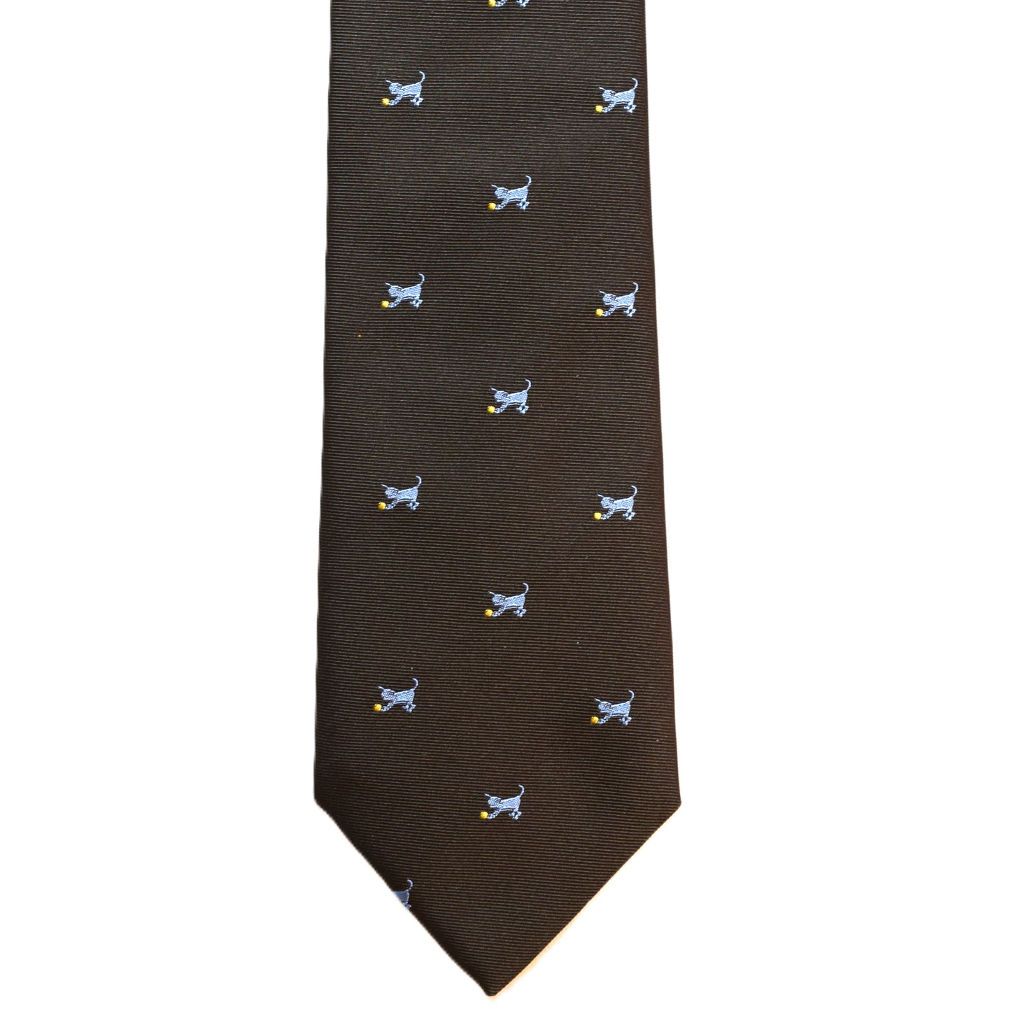 Brown necktie light blue cats