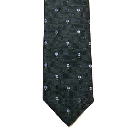 Dark green with light blue flowers