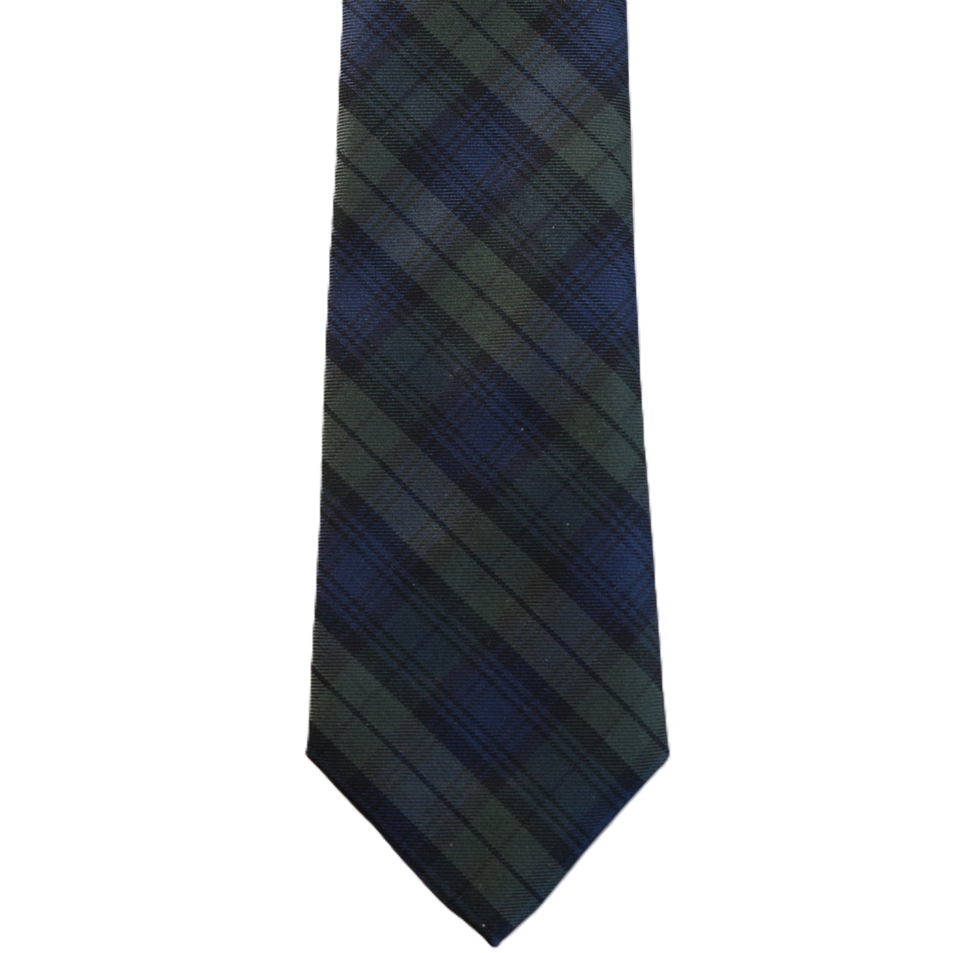 Green blue plaid necktie