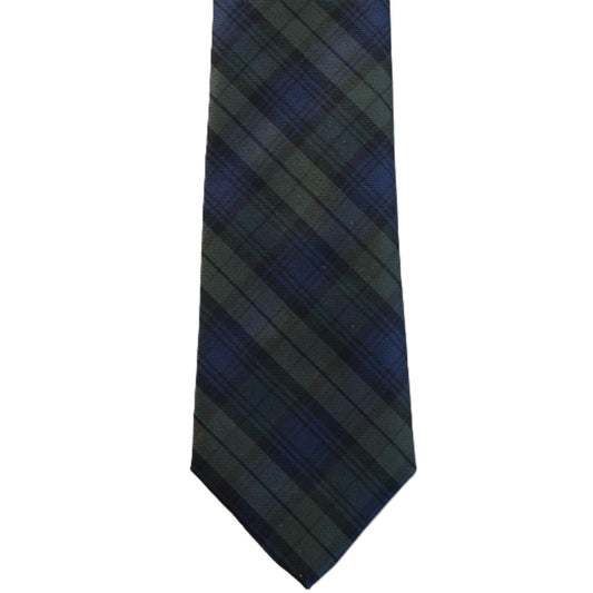 Green blue plaid necktie