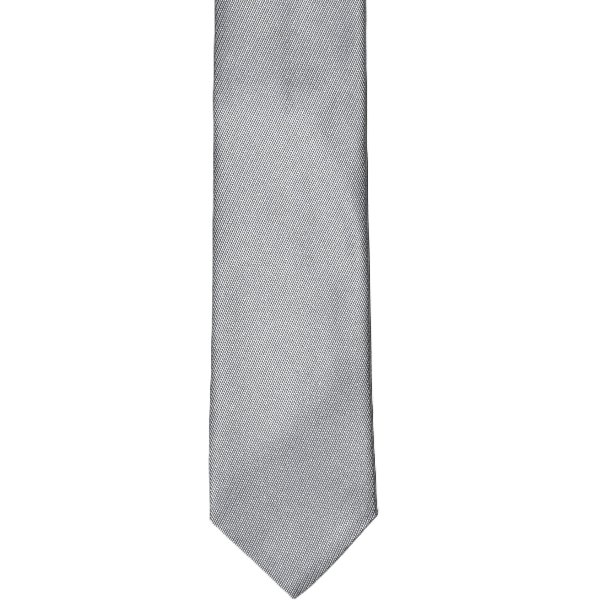 Grey necktie with diagonal lines