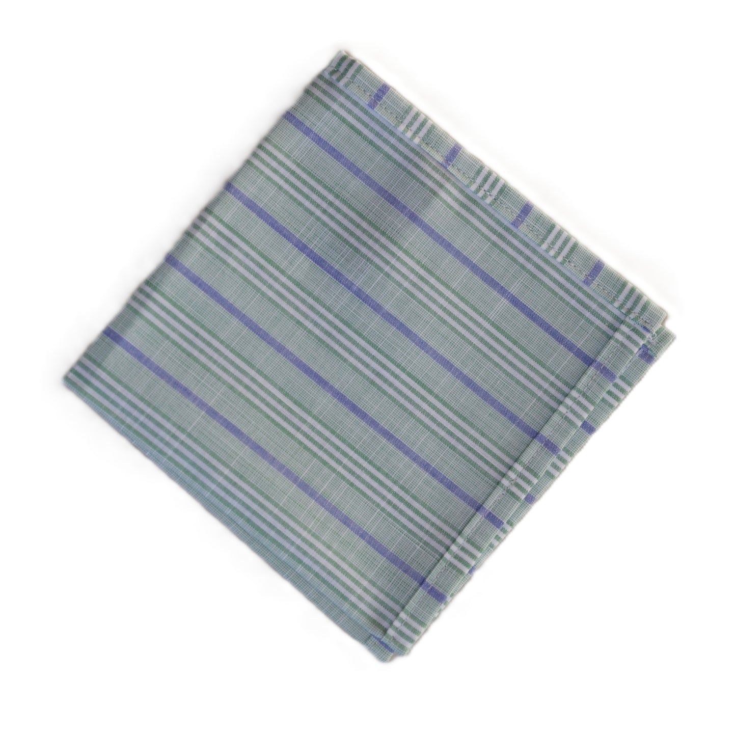 Light Green with white and purple stripes pocket square