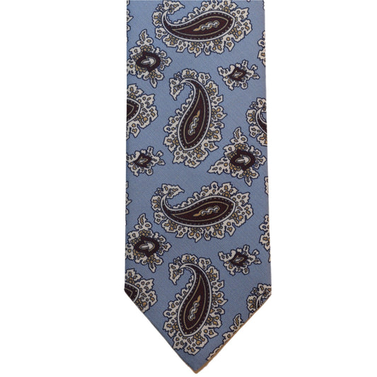 Light blue with brown paisley