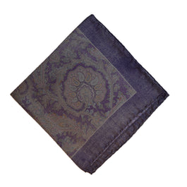 Light purple flower paisley inside pocket square