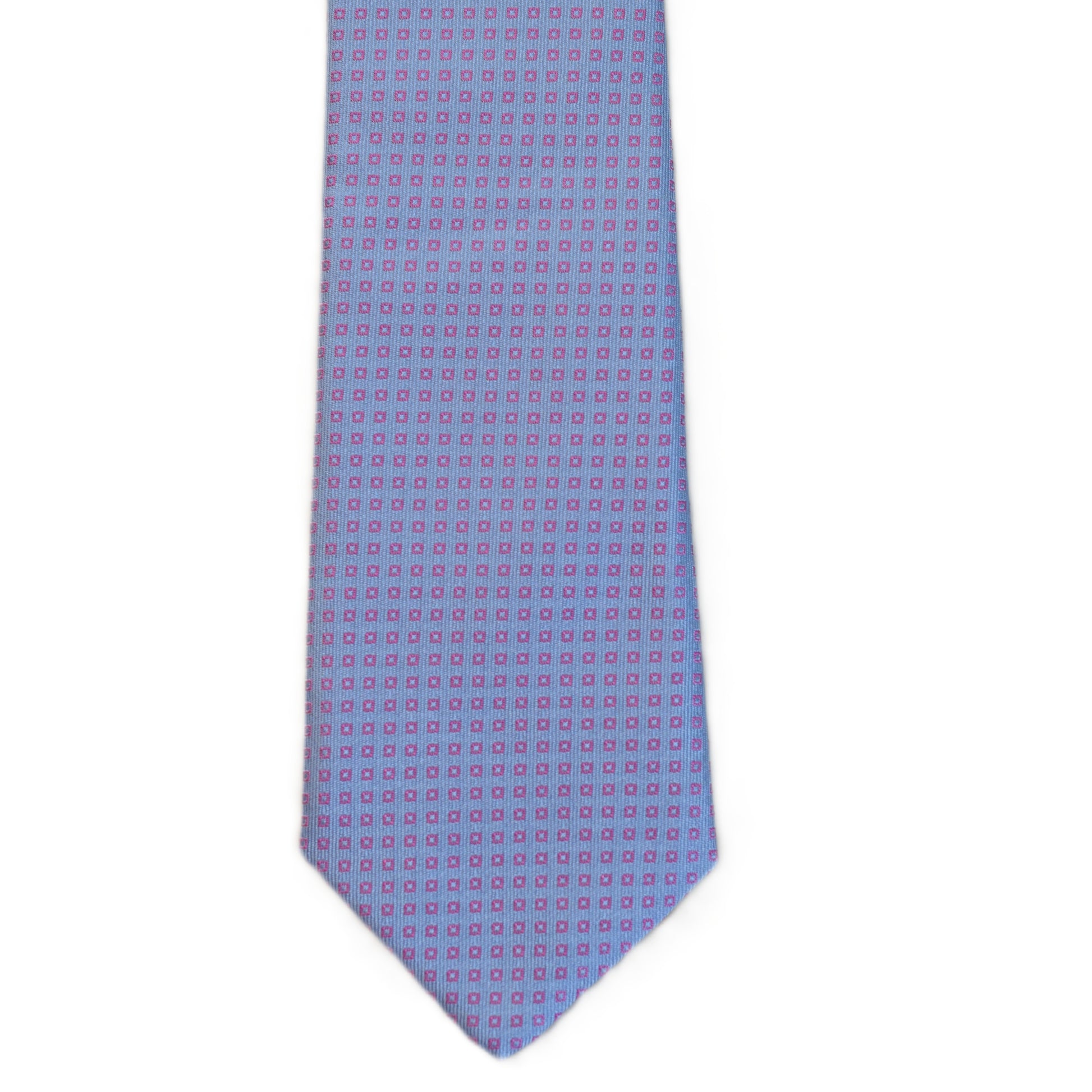 Light purple necktie with pink squares