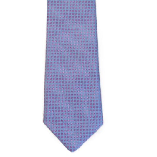 Light purple necktie with pink squares