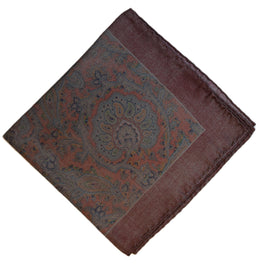 Light red flower paisley inside pocket square