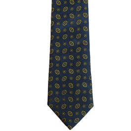 Navy necktie with yellow oval