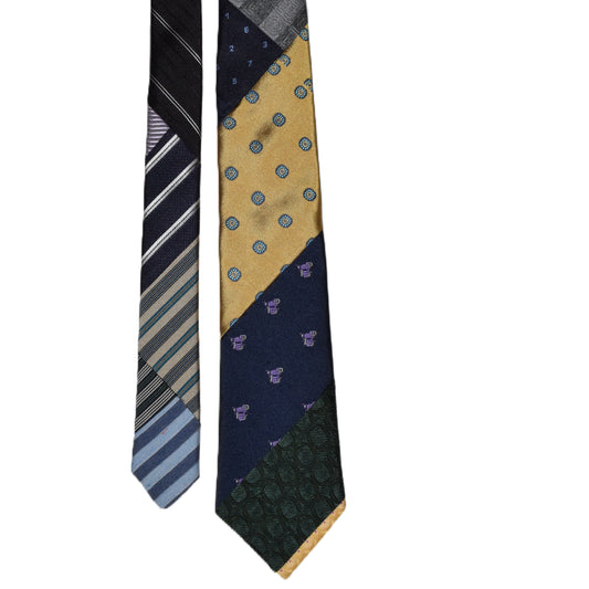 Patchwork necktie with purple vespa