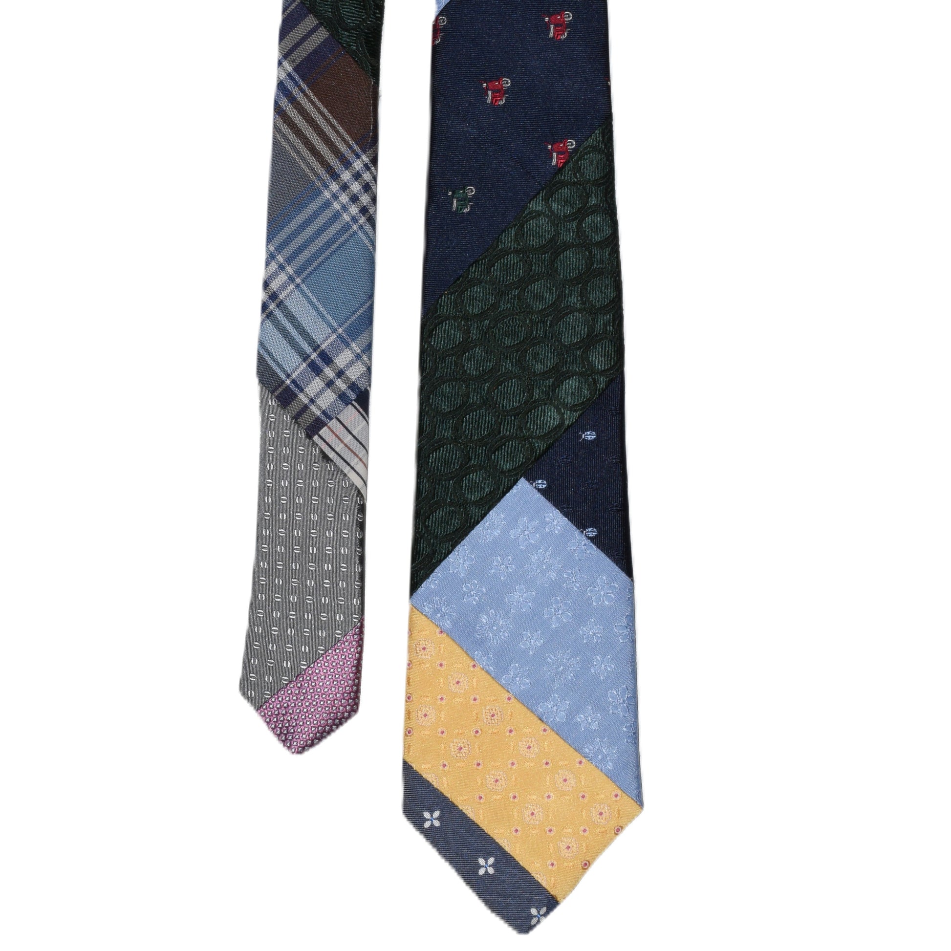 Patchwork necktie with red vespa