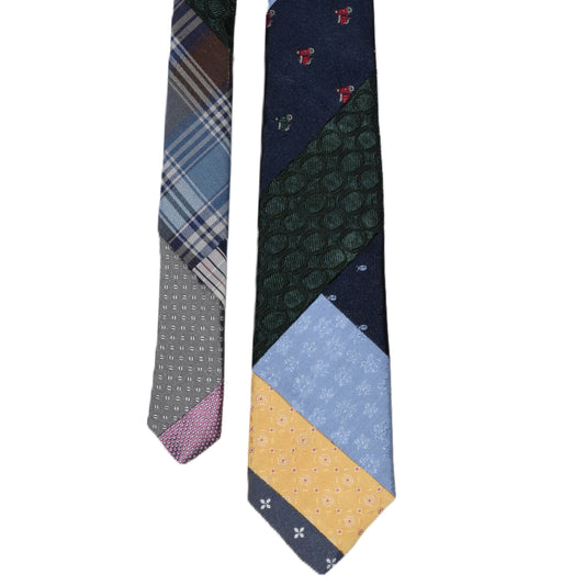 Patchwork necktie with red vespa