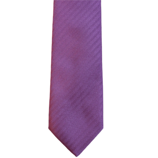 Purple necktie with herringbone design (long)