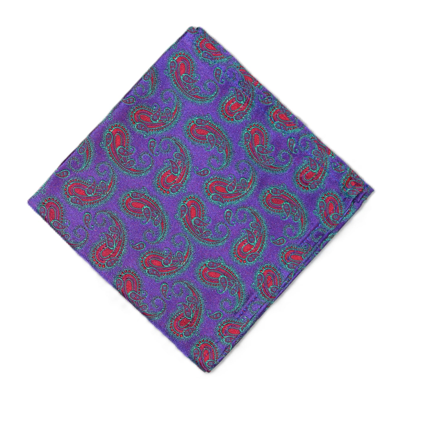 Purple with red paisley pocket square