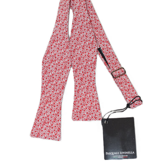Red and white flowers bowtie