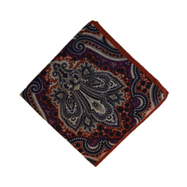 Rust boarder with large center design pocket square