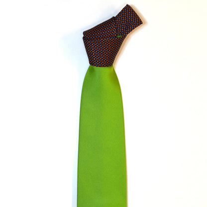 2 in 1 Green neckite and blue with orange rectangle design knot