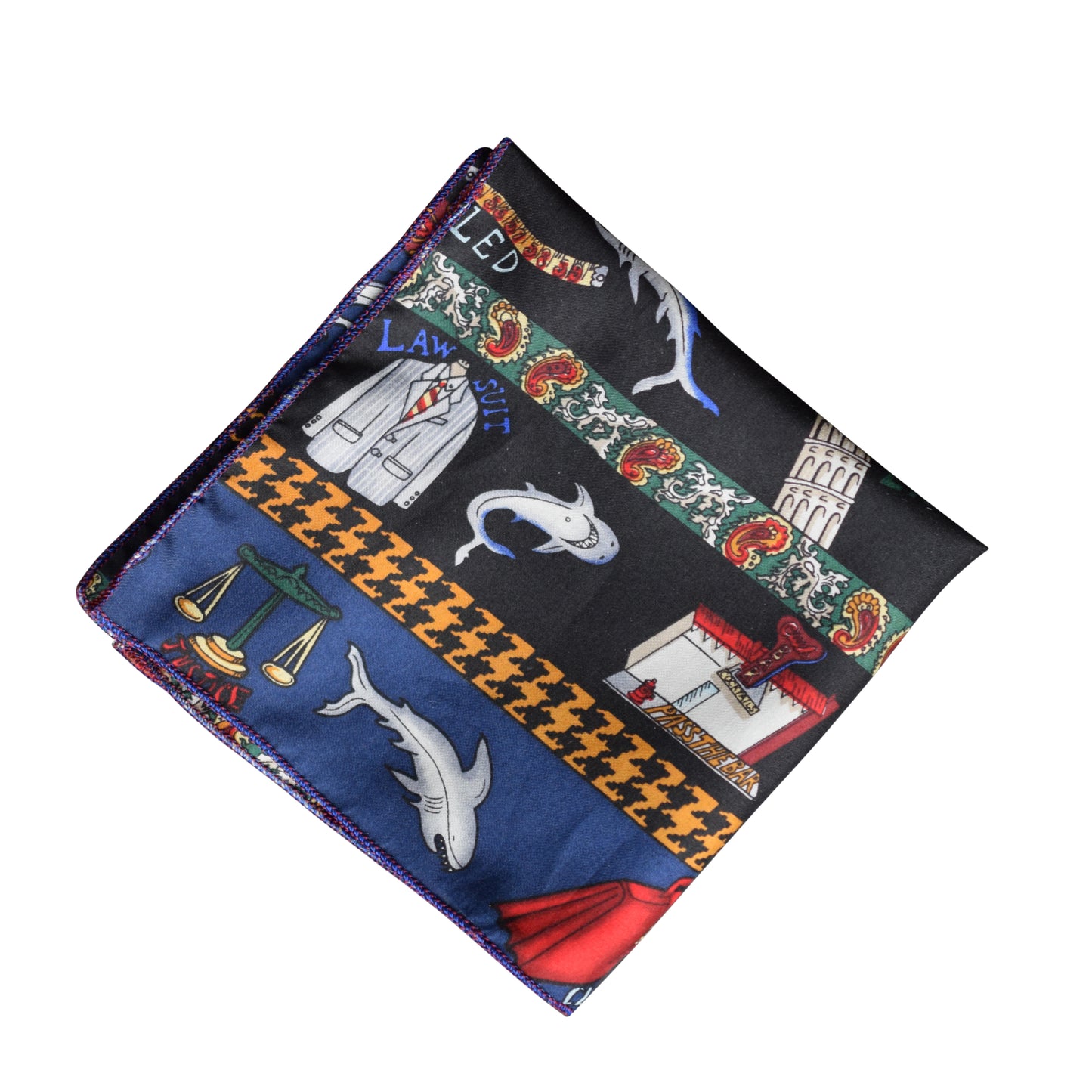 Sharks theme pocket square