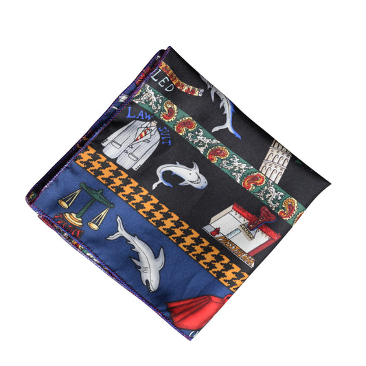Sharks theme pocket square