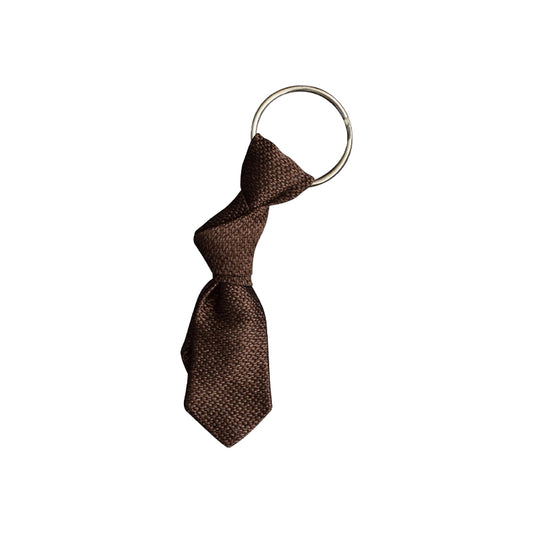 Brown mini necktie key chain