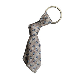 Tan with blue paisley mini necktie key chain
