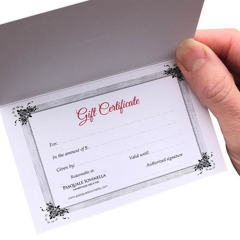 Pasquale Iovinella gift certificate