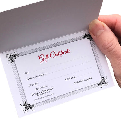 Pasquale Iovinella gift certificate